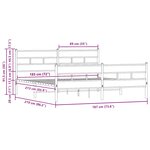 vidaXL Cadre de lit en métal sans matelas chêne marron 183x213 cm