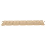 vidaXL Banc de jardin avec coussin beige 175 cm Bois de teck massif