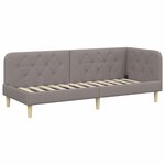 vidaXL Cadre de lit d'angle Taupe 80 x 200 cm tissu