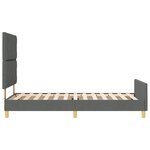 vidaXL Cadre de lit avec tête de lit Gris foncé 90 x 200 cm tissu