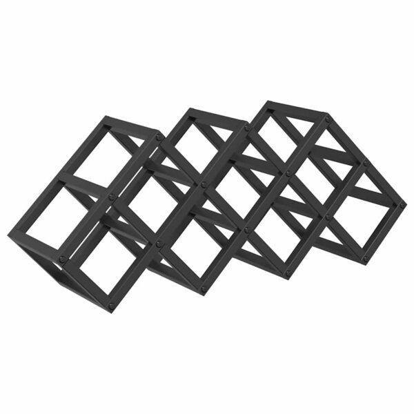 vidaXL Étagère à vin Noir 63 x 16.5 x 25 cm Acier enduit de poudre