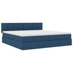 vidaXL Lit avec rangement et matelas avec matelas Bleu 200 x 200 cm