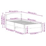 vidaXL Cadre de lit sans matelas cire marron 75x190 cm bois pin massif