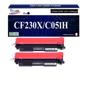 T3AZUR - 2x Toners compatibles avec Canon 051H pour Canon LBP-160  LBP-162dw  MF-264dw  MF-267dw  MF-269dw Noir - 4 000p