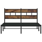 vidaXL Cadre de lit en métal sans matelas chêne fumé 140x190 cm