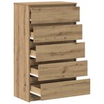 vidaXL Commode chêne artisanal 60x36x103 cm bois d'ingénierie