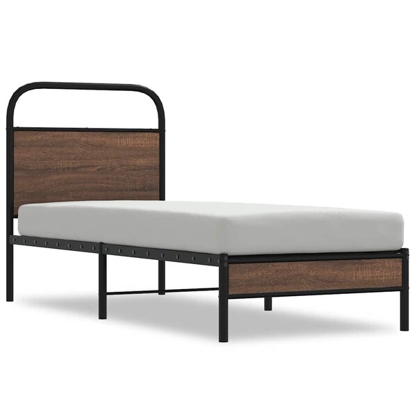 vidaXL Cadre de lit sans matelas 80x200cm chêne marron bois ingénierie