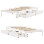 vidaXL Cadre de lit avec tiroirs sans matelas blanc 90x190 cm