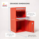 Boîte à colis Extra Large Rouge 2 portes Acier galvanisé SMART PARCEL BOX™
