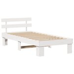vidaXL Cadre de lit Blanc 90 x 190 cm Bois de pin massif