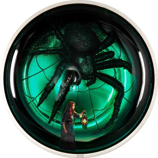 Monnaie ARACHNOPHOBIA Phobias Araignée 2 Oz Argent 10$ Cook Islands 2025