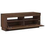 vidaXL Meuble TV avec lumières LED chêne marron 100x35x40 cm