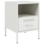 vidaXL Tables de chevet 2 Pièces blanc 36x39x50 5 cm acier
