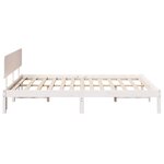 vidaXL Cadre de lit avec tête de lit Blanc 150 x 200 cm Pin massif