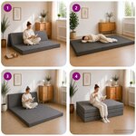 vidaXL Canapé-lit pliable 140 x 67 x 45 cm Gris clair