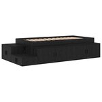 vidaXL Cadre de lit de rangement Noir Chêne 100x200 cm