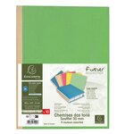 Paquet de 10 chemises à dos toilé, carte 320 grammes, dos 3cm, 24x32cm, coloris ass... EXACOMPTA