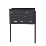 Bloc collectif Leabox 3x2 grade 3 simple face extérieur fixation sur pieds à sceller gris anthracite ral 7016 finition brillante