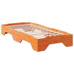 vidaXL Cadre de lit sans matelas empilable cire marron 80x200 cm