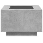 vidaXL Table basse avec LED gris béton 60x60x40 cm bois d'ingénierie