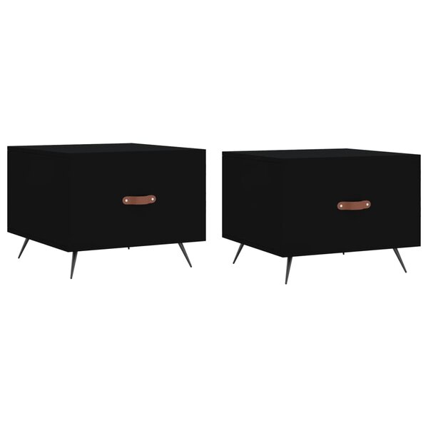 vidaXL Tables basses 2 Pièces noir 50x50x40 cm bois d'ingénierie