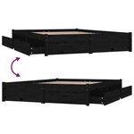 vidaXL Cadre de lit sans matelas avec tiroirs noir