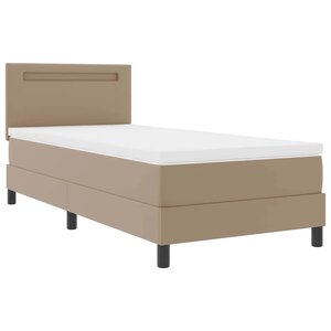 vidaXL Cadre de lit avec matelas Cappuccino 100 x 200 cm Faux cuir
