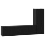 vidaXL Ensemble meuble TV 3 Pièces Chêne noir Bois d'ingénierie
