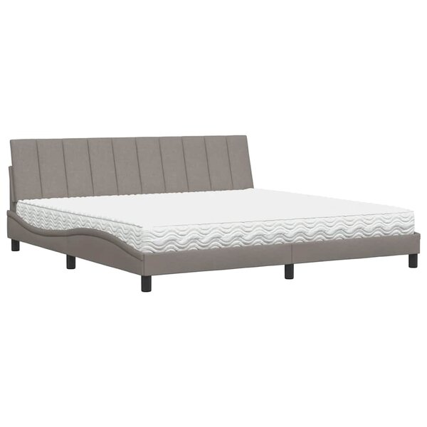 vidaXL Lit avec matelas taupe 200x200 cm tissu