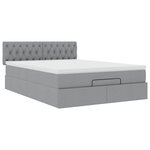 vidaXL Lit ottoman avec matelas gris clair 140x190 cm tissu