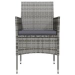 vidaXL Ensemble à manger de jardin et coussins 3 Pièces Gris et noir