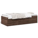 vidaXL Lit de jour et tiroirs chêne marron 90x200cm bois d'ingénierie