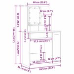 vidaXL Ensemble de Coiffeuse avec tiroir Chêne noir 86.5 x 35 x 136 cm