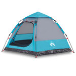 vidaXL Tente de camping cabine 4 personnes bleu libération rapide