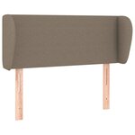 vidaXL Tête de lit avec oreilles Taupe 93x23x78/88 cm Tissu