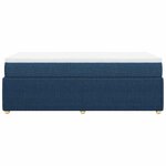 vidaXL Sommier à lattes de lit avec matelas Bleu 90x190 cm Tissu