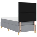vidaXL Lit à ressorts avec tête de lit Gris clair 100 x 200 cm tissu