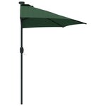 vidaXL Parasol de jardin demi Vert 294 x 150 x 224 cm tissu