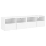 vidaXL Meubles TV muraux 2 Pièces blanc 60x30x30 cm bois d'ingénierie