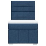vidaXL Sommier à lattes de lit avec matelas Bleu 90x200 cm Tissu