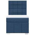 vidaXL Sommier à lattes de lit avec matelas Bleu 90x200 cm Tissu