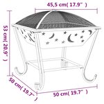 vidaXL Foyer avec tisonnier 50 cm XXL acier