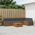 vidaXL Ensemble de canapés d'extérieur 6 Pièces Naturel et Anthracite