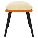vidaXL Repose-pied Crème et orange 45x29 5x35 cm Tissu et similicuir