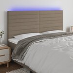 vidaXL Tête de lit à LED Taupe 180x5x118/128 cm Tissu
