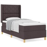 vidaXL Lit à Ressorts avec matelas Marron foncé 90 x 200 cm tissu