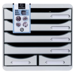Module De Classement Big Box Maxi 6 Tiroirs Office - Gris Lumière - Exacompta