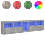 vidaXL Buffet avec lumières LED sonoma gris 283x37x67 cm