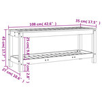 vidaXL Banc de jardin 108x35x45 cm bois de pin imprégné