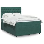 vidaXL Sommier à lattes de lit et matelas Vert foncé 140x190cm Velours